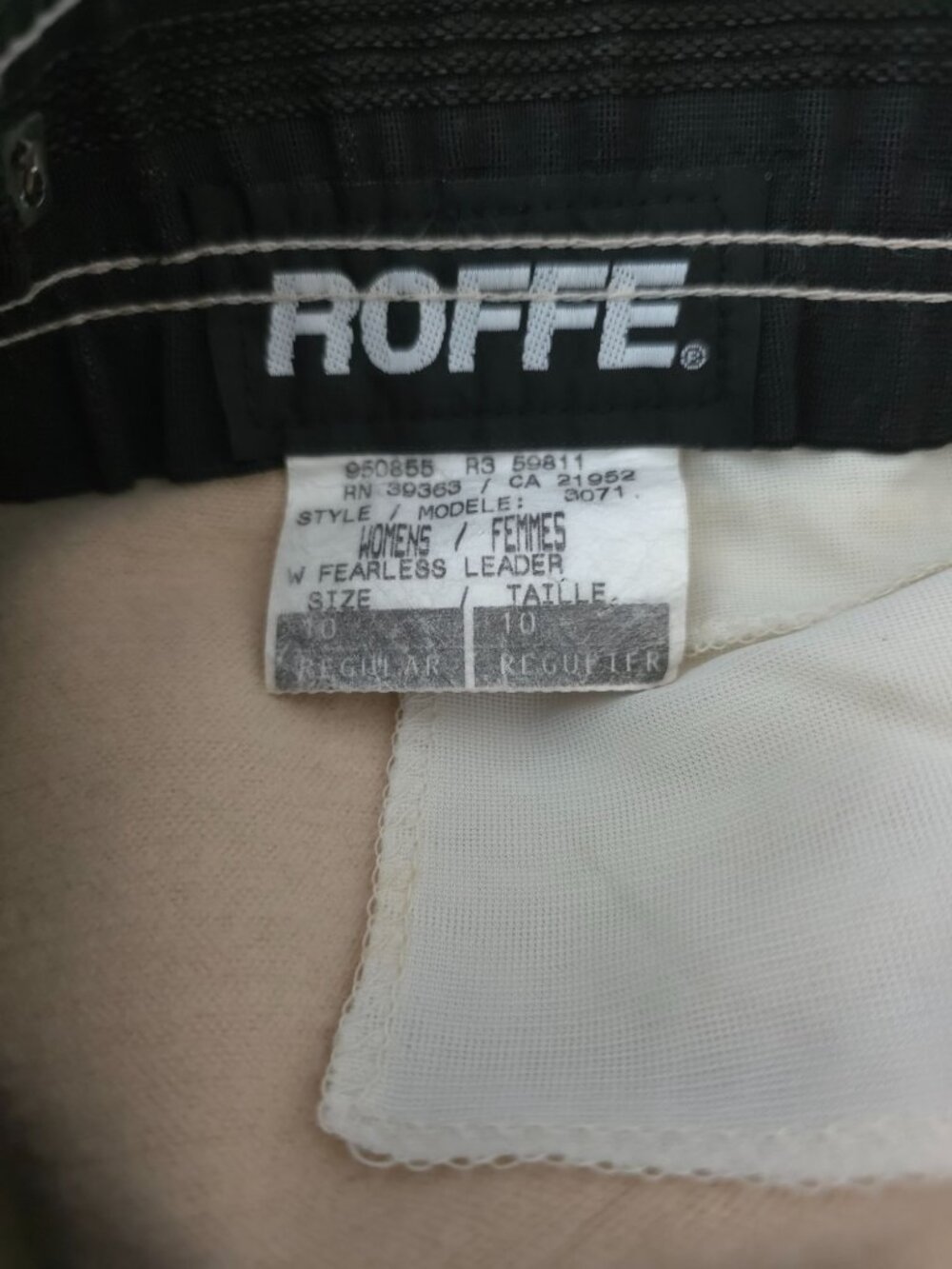 Vintage ROFFE Beige Ski Stirrup High-Waist Pants Gorpcore Women's Sz 10 USA Made - Picture 7 of 9